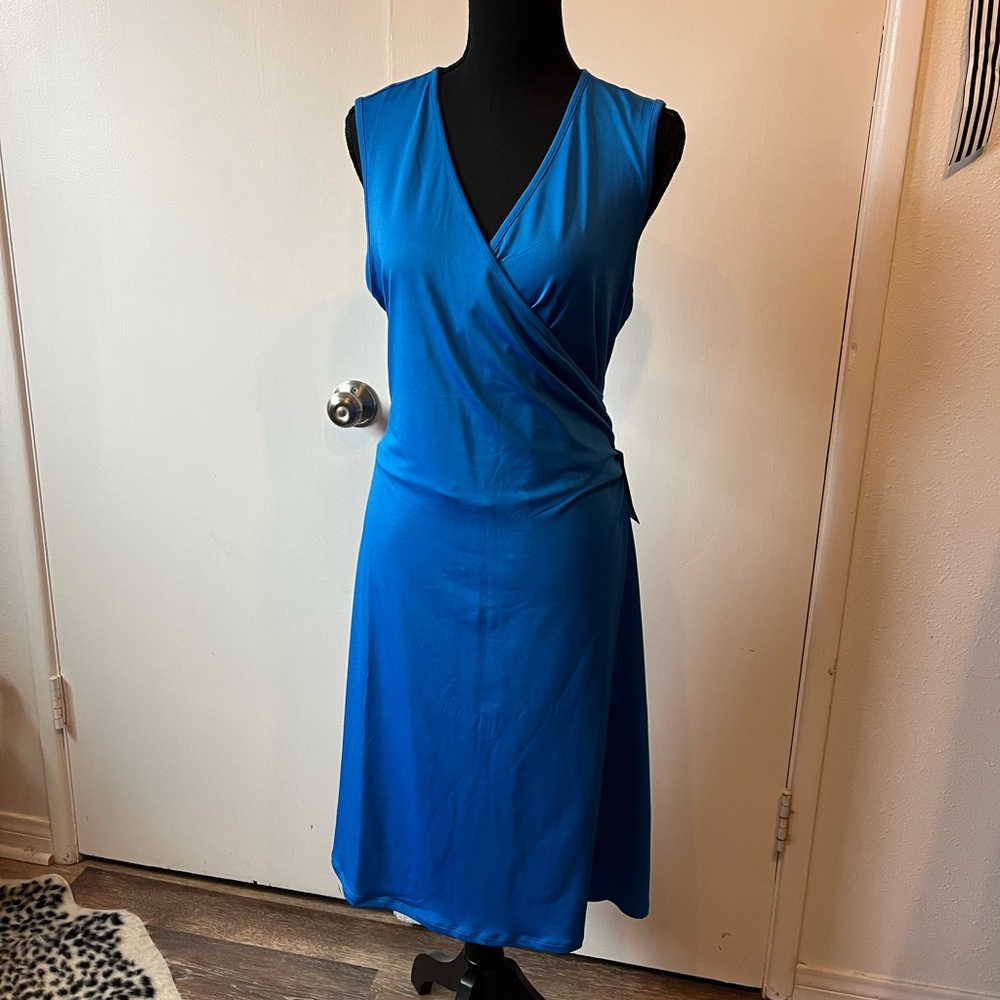 Royal Blue Sleeveless Sheath Midi Dress